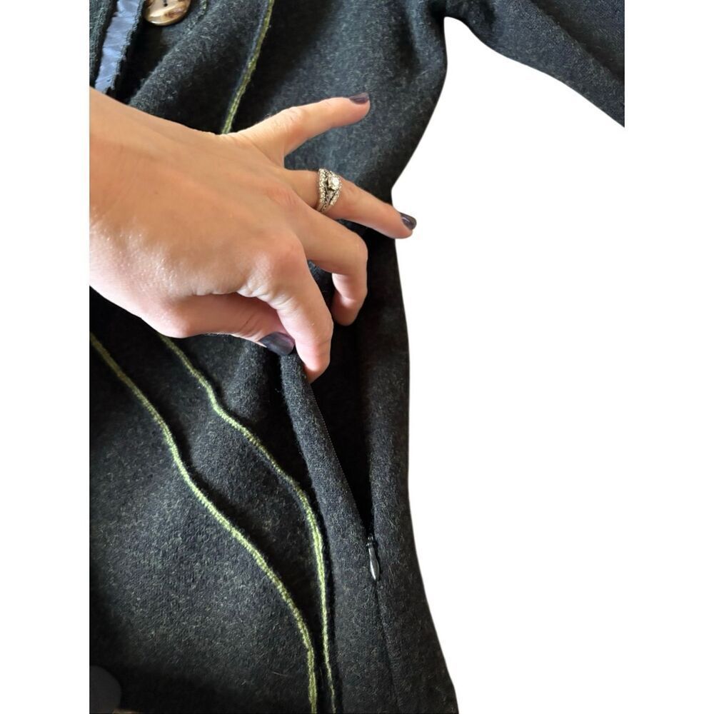 Icelandic Design Hepburn Wool Jacket Size S Green Button Front - Picture 10 of 14